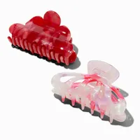 Red Solid & Patterned Hair Claws - 2 Pack