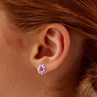 Glow in the Dark Purple Mochi Donut Stud Earrings