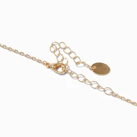 White Beaded Gold-tone Swirl Necklace