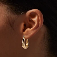 Gold-tone 20MM Square Oval Hoop Earrings