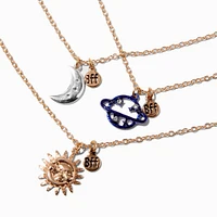 Best Friends Outer Space Pendant Necklaces - 3 Pack