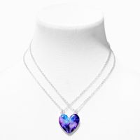Best Friends Galaxy Split Heart Pendant Necklaces (2 Pack)
