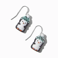 Fuzzy Penguin Drop Earrings