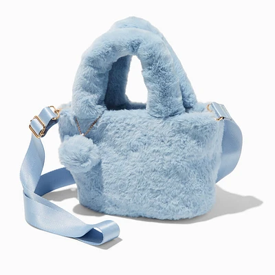 Furry Baby Blue Crossbody Tote Bag
