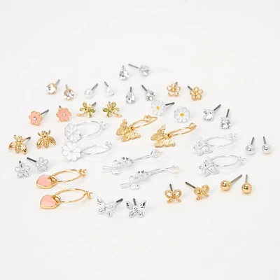 Gold & Silver Springtime Earrings Set - 20 Pack