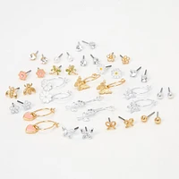 Mixed Metal Springtime Earrings Set - 20 Pack