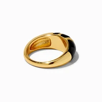 JAM + RICO x Claire's 18k Yellow Gold Plated Black Colorblock Ring