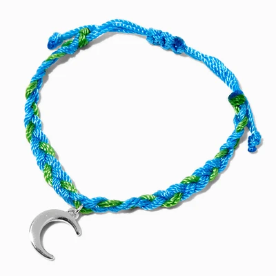 Blue & Green Moon Braided Adjustable Bracelet