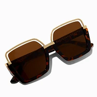 Gold-tone Browline Chunky Tortoiseshell Sunglasses
