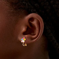 Rainbow Daisy Clip-On Stud Earrings