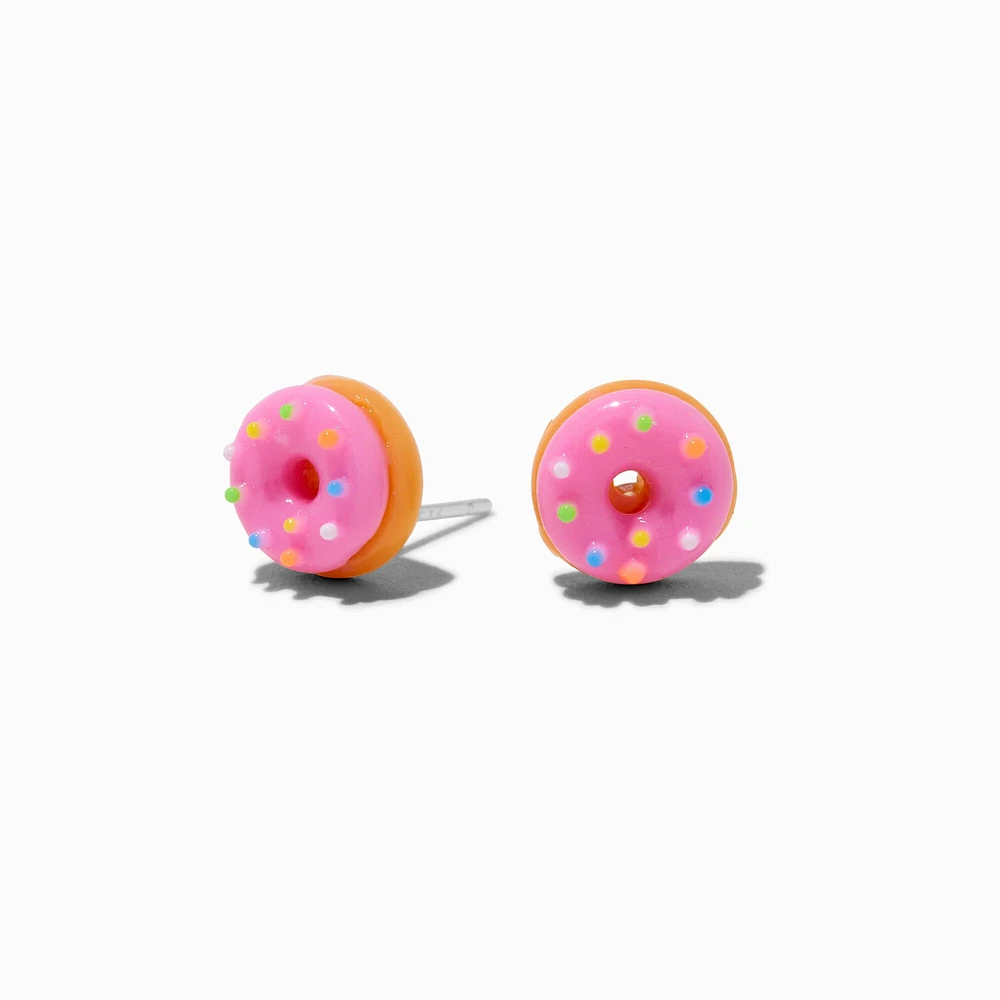 C LUXE by Claire's Sterling Silver Post Pink Sprinkles Donut Stud Earrings