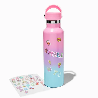 Initial Stainless Steel Water Bottle with Stickers