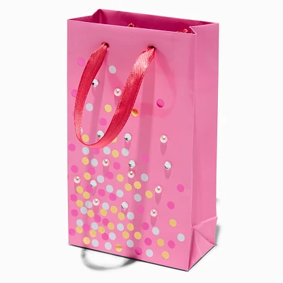 Confetti Design Pink Gift Bag - Small