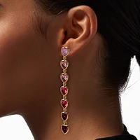 Claire's x Sliving by Paris Hilton Pink Ombré Heart Linear Drop Earrings