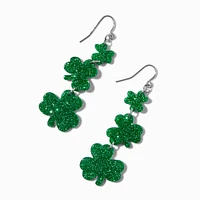 St. Patrick's Day Linear Shamrock Drop Earrings