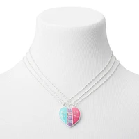 Mom, Big Sis, & Lil Sis Split Heart Pendant Necklaces - 3 Pack