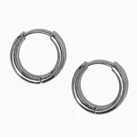C LUXE by Claire's Titanium 12MM Silver & Gold Hoop Earrings