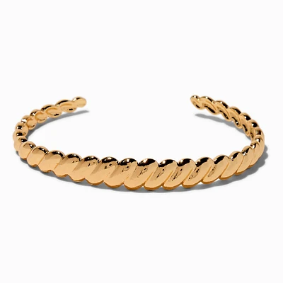 Gold-tone Braided Woven Cuff Bracelet