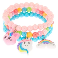 Claire's Club Rainbow Beaded Stretch Bracelets - 3 Pack