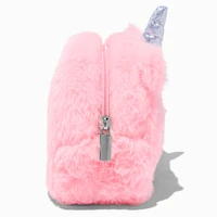 Pink Unicorn Furry Makeup Bag