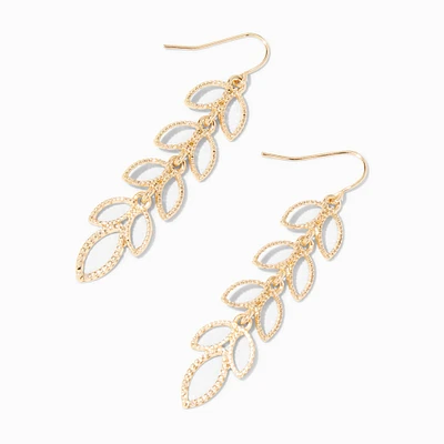 Gold Bubble Leaf 2" Drop Earrings