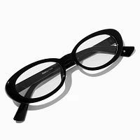 Solar Blue Light Reducing Clear Lens Black Oval Frames