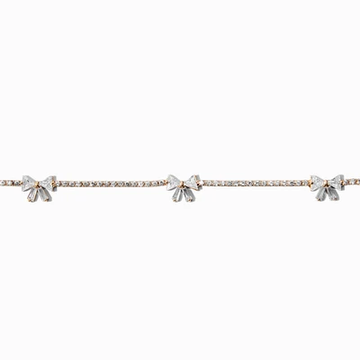 Crystal Bow Cubic Zirconia Gold-tone Choker Necklace