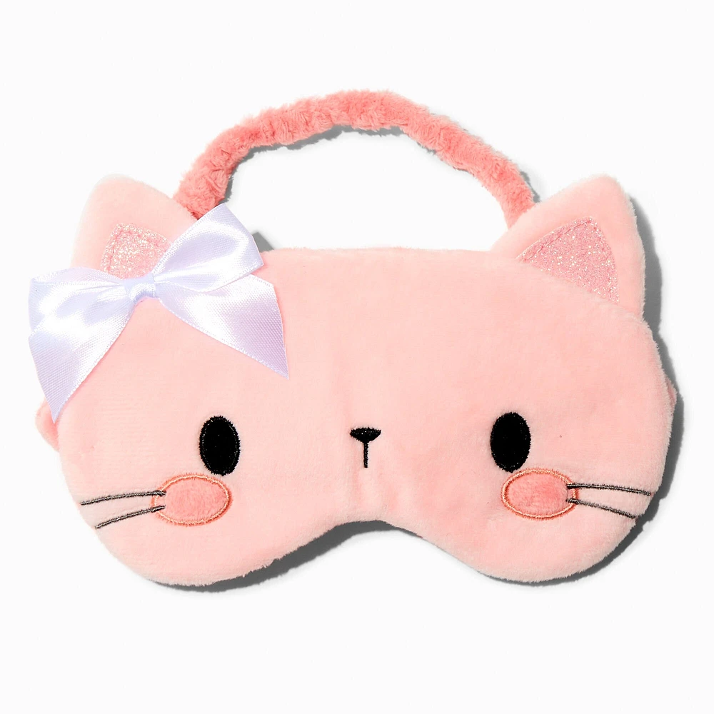 Claire's Club Pink Cat Plush Sleeping Mask