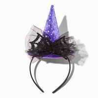 Purple Witch Hat Tulle Spiderweb Headband