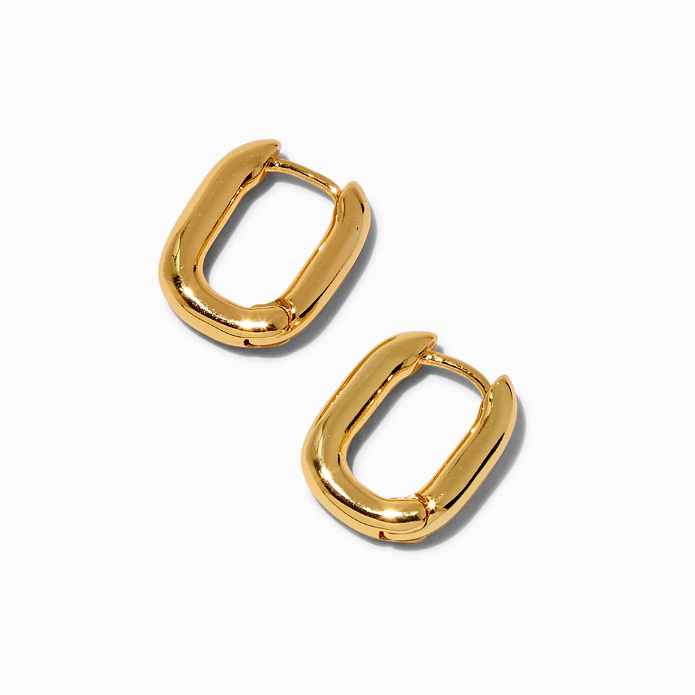 C LUXE by Claire's 18kt Gold Plated Oval Clicker Hoop Earrings