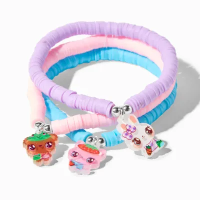 Claire's Club Costume Critters Matte Disc Bead Stretch Bracelets - 3 Pack