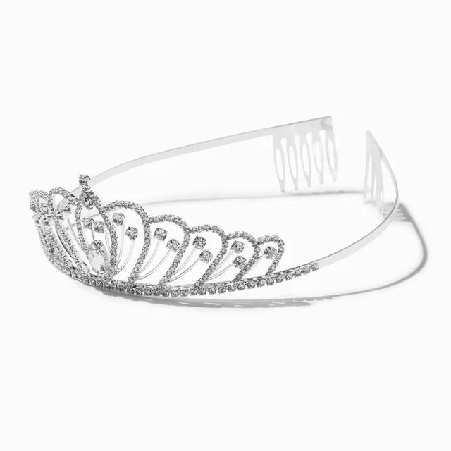 Rose Gold Rhinestone Lotus Flower Mini Tiara