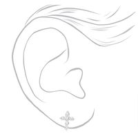 Silver Cubic Zirconia Cross & Stud Earrings - 3 Pack