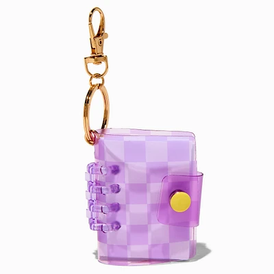 Purple Checkered Mini Diary Keychain