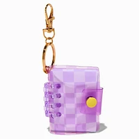 Purple Checkered Mini Diary Keychain