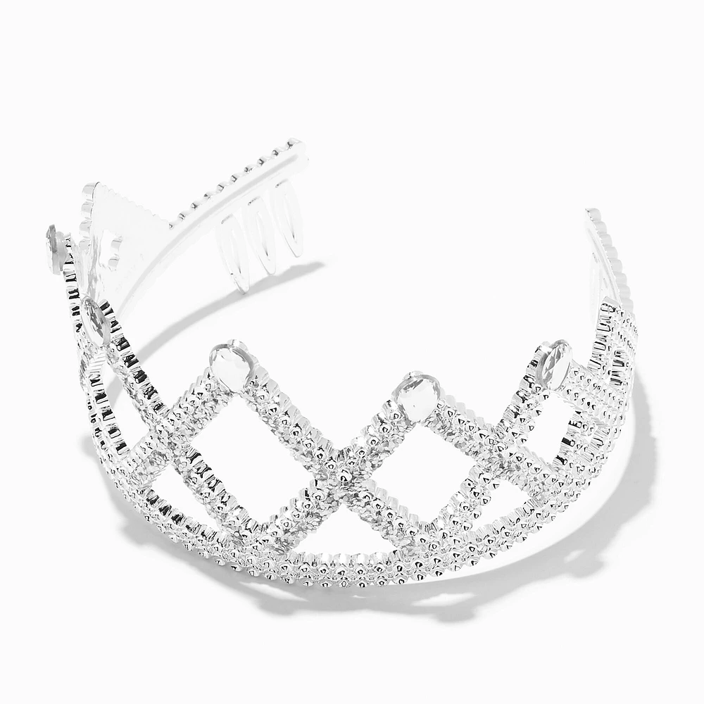 Claire's Club Silver Glitter Princess Tiara