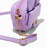 Claire's Club Purple Bunny Ear Crossbody Bag