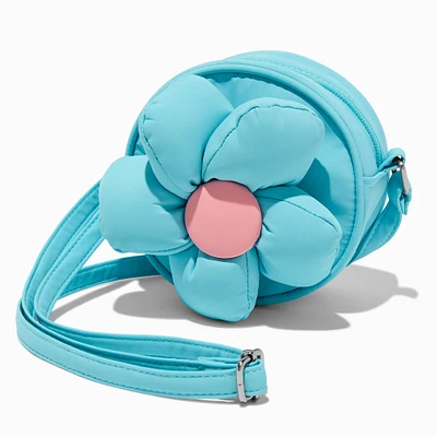 Claire's Club Puffy Blue Daisy Crossbody Bag