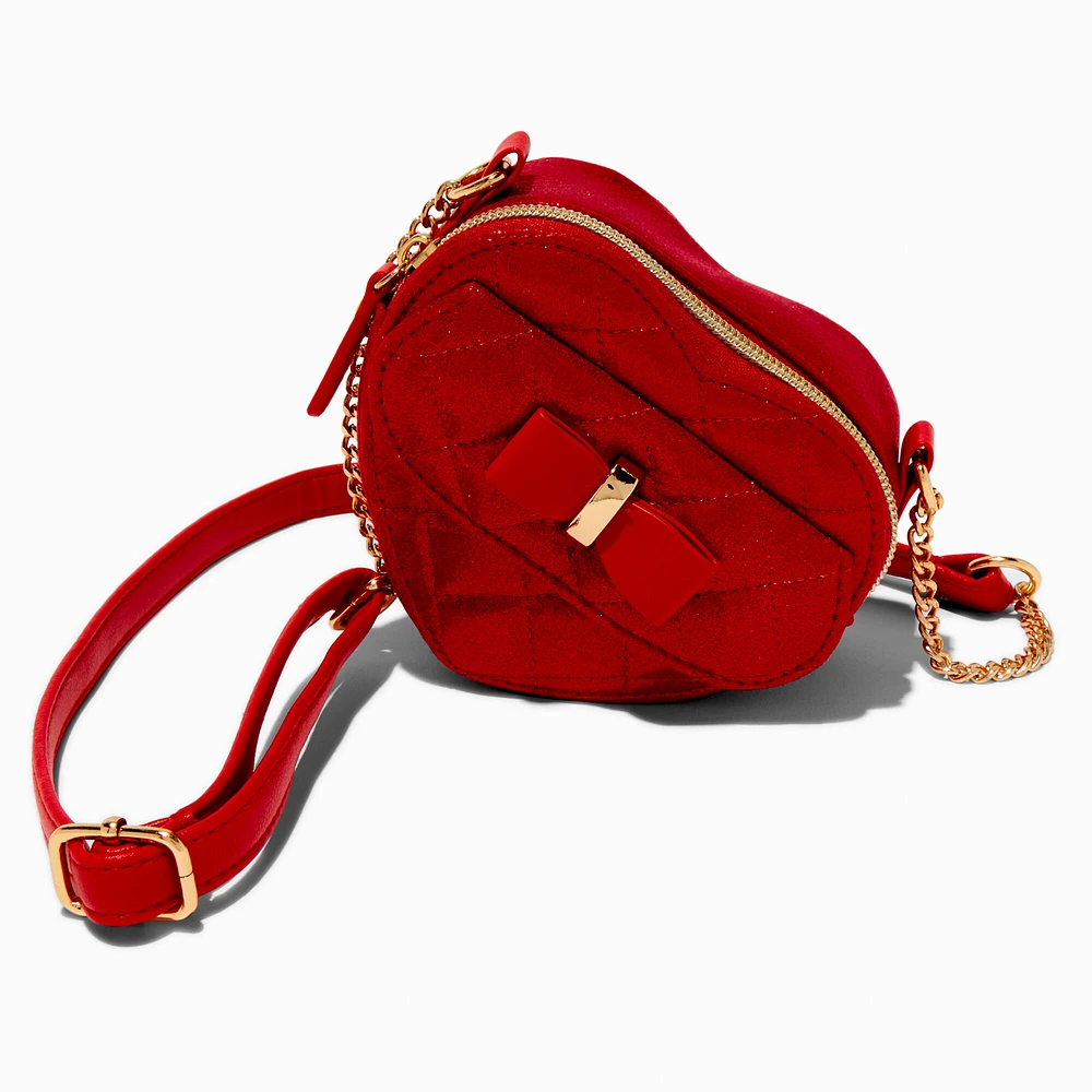 Holiday Red Heart Shaped Crossbody Bag