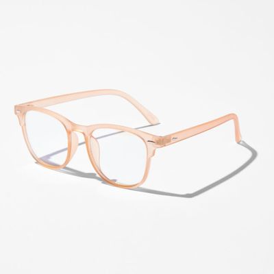 Solar Blue Light Reducing Retro Clear Lens Frosted Nude Frames