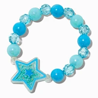 Claire's Club Blue Star Shaker Charm Beaded Stretch Bracelet