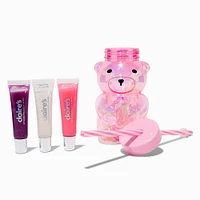 Pink Chrome Bear Tumbler & Lip Gloss Set - 3 Pack