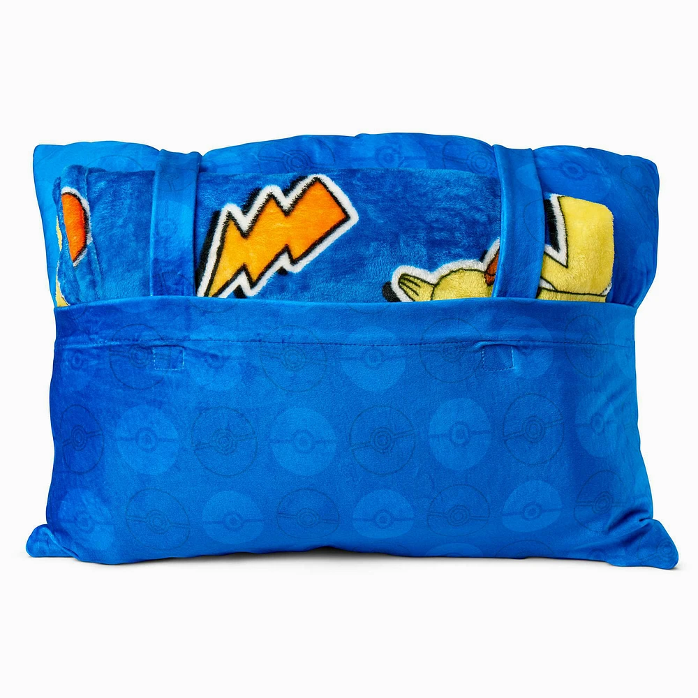 Pokémon™ Pika Pika Silk Touch Throw Blanket with Plush Pocket Pillow (ds)