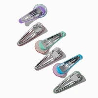 Glitter Happy Face Snap Hair Clips - 6 Pack