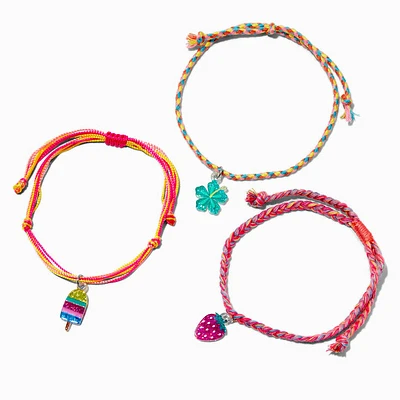 Claire's Club Summer Braided Anklets - 3 Pack
