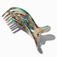 Brown & Turquoise Swirl Yoga Hair Claw