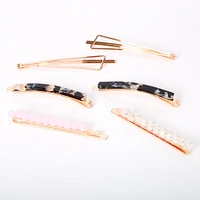 Rose Gold Beaded Tortoiseshell Hair Pins - Pink, 6 Pack