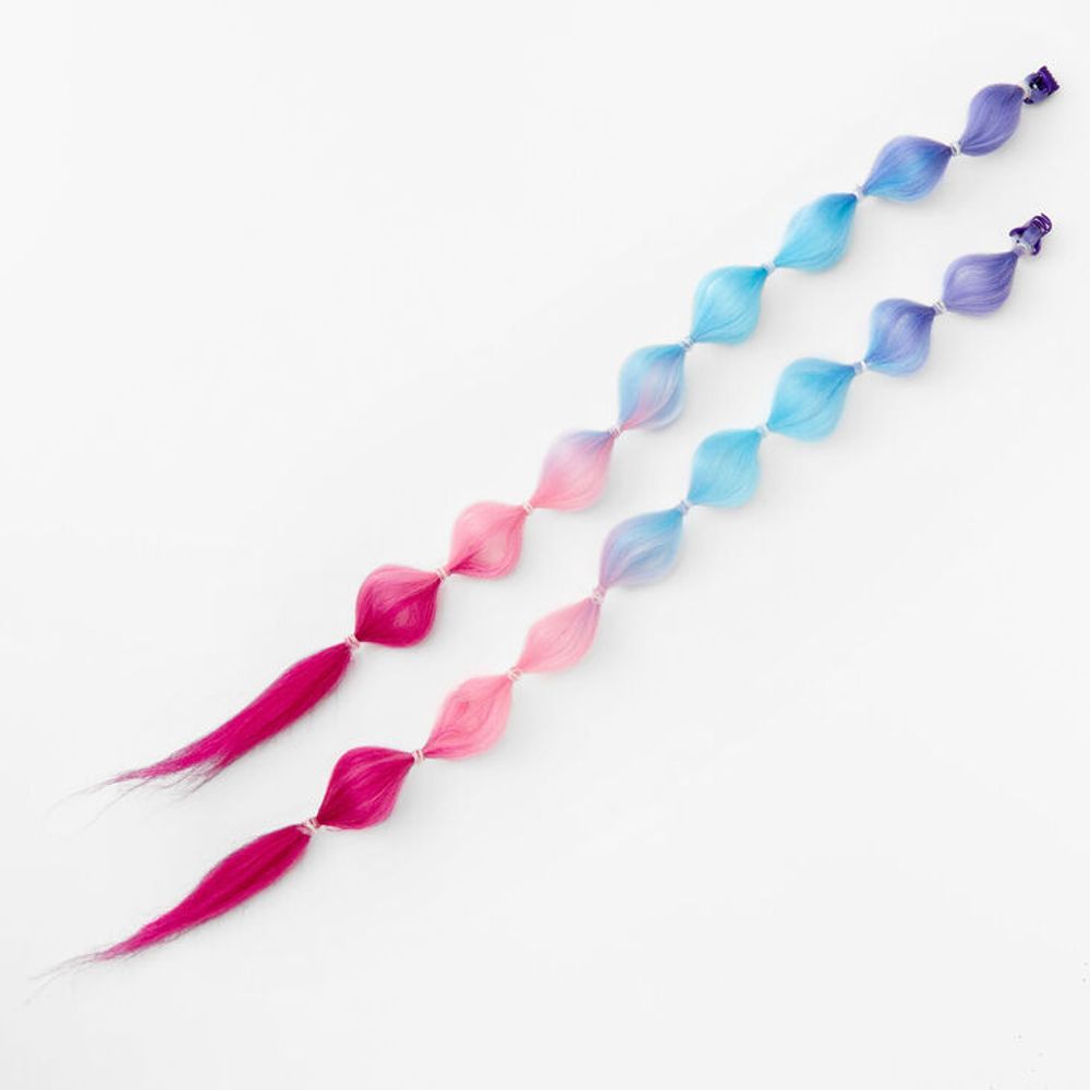 Claire's Purple To Red Swirling Ombre Faux Hair Clip In Extensions (2 Pack)  | Hawthorn Mall