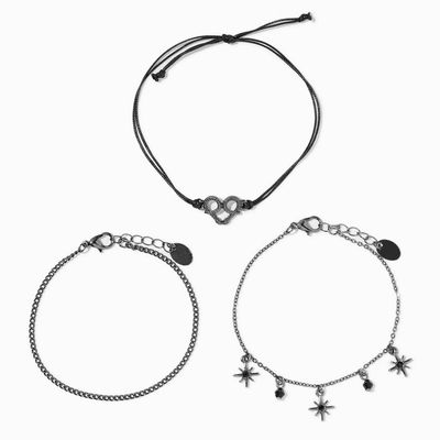Hematite Pretzel & Starburst Bracelet Set - 3 Pack
