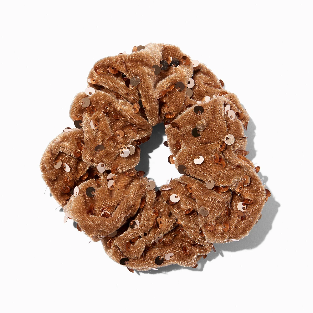 Bronze Sequin Hair Scrunchie